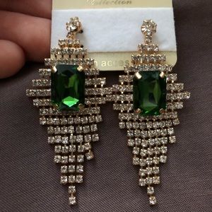 Green Drop Earings